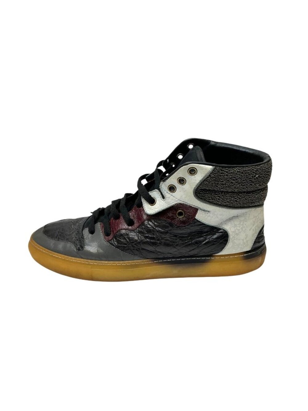 BALENCIAGA Multicolor Leather Patchwork High-Top Sneakers sz 13